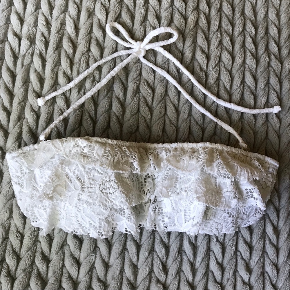 Victoria’s Secret White Lace Bandeau Bikini Top